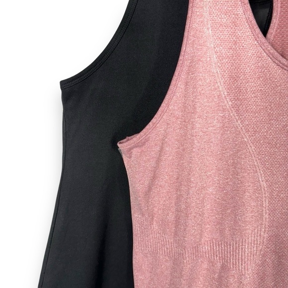 Zyia Active Racerback Activewear Tank Tops, Black & Rose, Size Large (2) - Picture 5 of 13